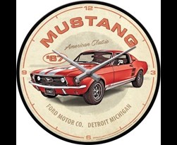 wall clock ford mustang - gt 1967 red