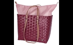 weekender leisure bag fat strap wine berry red size l with zip closure and ribbon tape handles