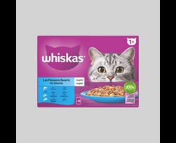 whiskas pouch adult gelei vis selectie multipack (12sts)