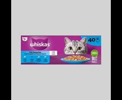 whiskas pouch adult gelei vis selectie multipack (40sts)
