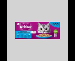 whiskas pouch adult gelei vis selectie multipack (80sts)