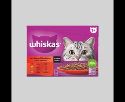 whiskas pouch adult saus classic selectie multipack (12sts)