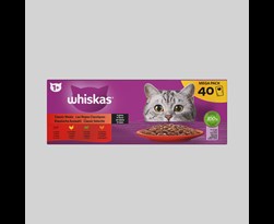whiskas pouch adult saus classic selectie multipack (40sts)