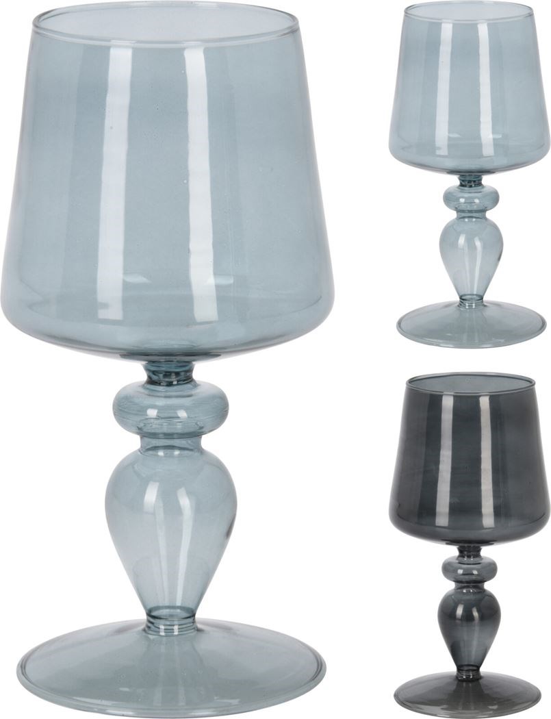 windlicht op voet glas Tuincentrum Pelckmans