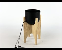 zink pot in wooden frame black